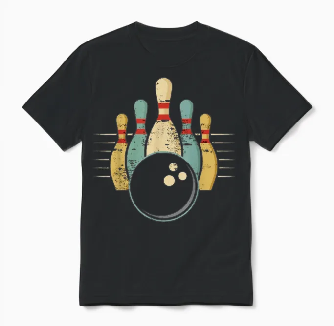 Funny Gift Funny Teen Bowling T-Shirt, Black, S Unisex T-Shirt in Black