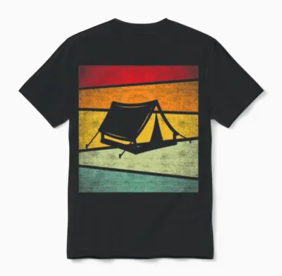 Camping Retro Unisex T-Shirt - Black