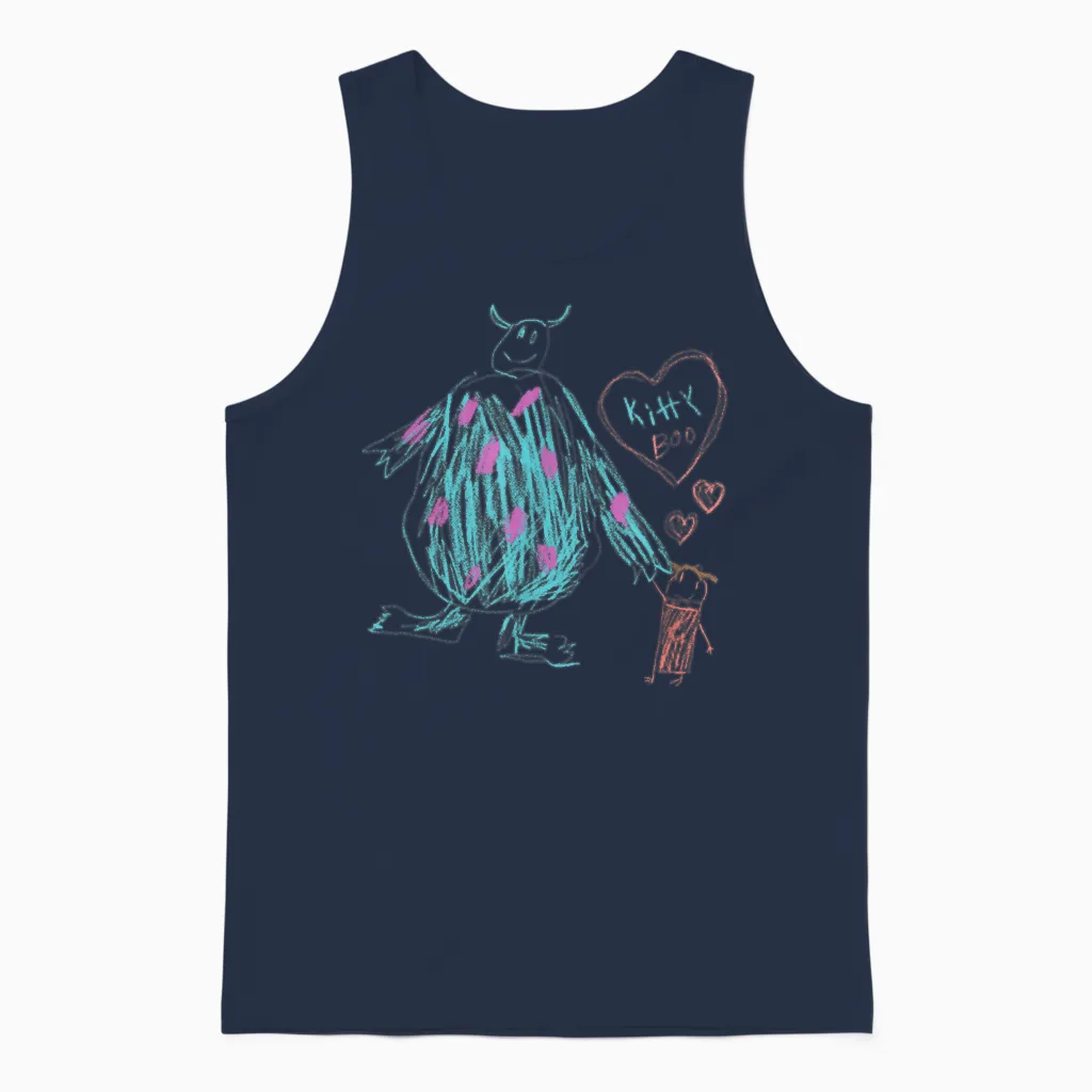 Disney and Pixar’s Monsters, Inc. Sulley Kitty and Boo Unisex Tank Top in Navy