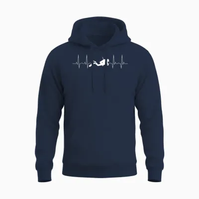 Diving Heartbeat Unisex Hoodie - Navy