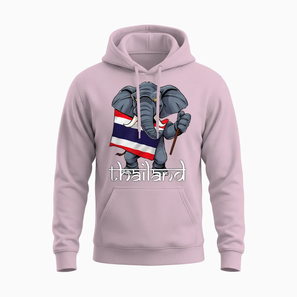 Thailand T-Shirt, Thai Clothing, Thailand for Women and Men Unisex Hoodie in Light Pink