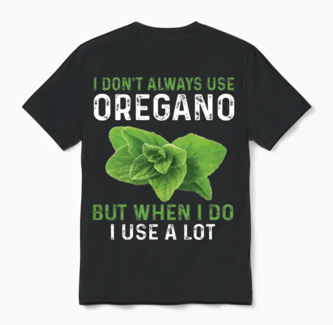 Funny Oregano Costume Love Garden Herbs Unisex T-Shirt in Black