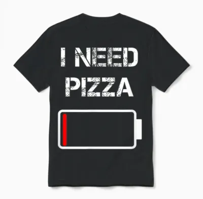 I Need Pizza | Italian Food | Pizza Lover | Funny Pizza T-Shirt Small Unisex T-Shirt - Black