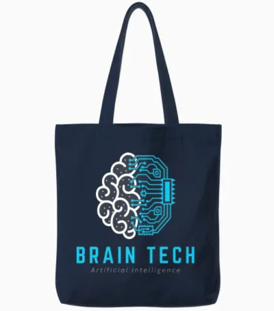 Brain Tech Artificial Intelligence Tote Bags - Navy