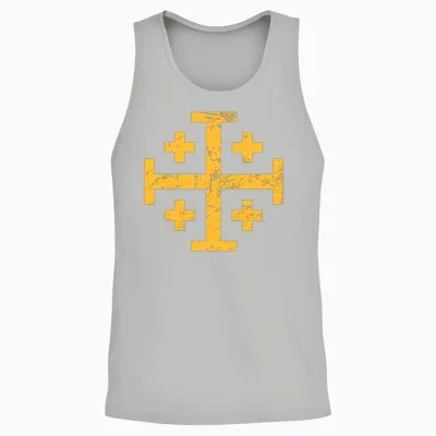 Cross of Jerusalem | Renaissance Festival Unisex Tank Top - Ash