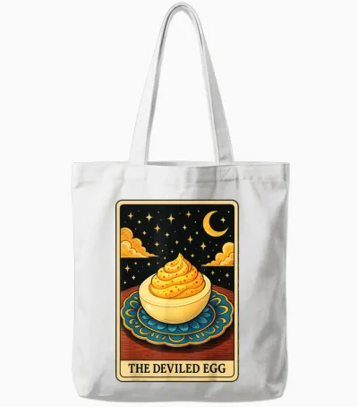 The Deviled Egg Tarot Card Tote Bags - White