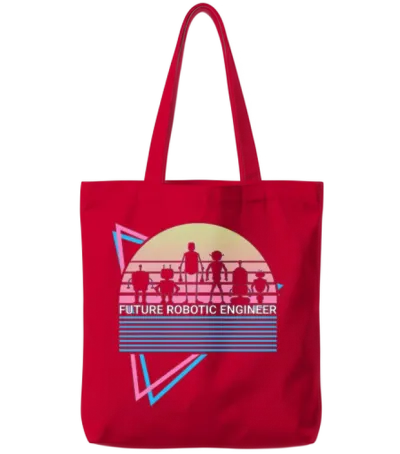 Robots Robotics Retro Tote Bags - Red