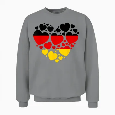Deutschland Flagge Herz Idee Für Frauen & Deutsche Flagge Erbe Unisex Sweatshirt - Sport Grey