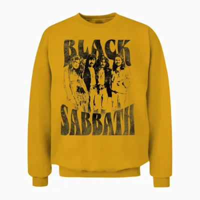 Official Black Sabbath Group Photo Unisex Sweatshirt - Gold
