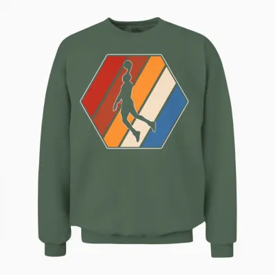 Basketball Retro Unisex Sweatshirt - Military Green