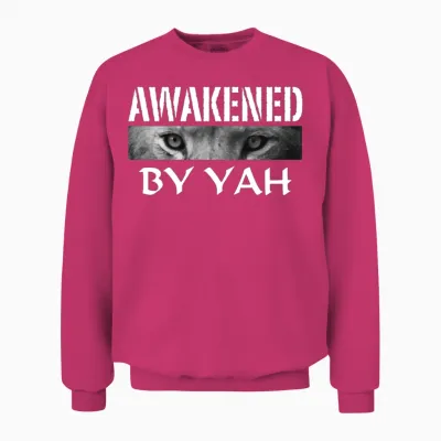 Lion Eyes Awakened by Yah Apparel Hebrew Israelite Unisex Sweatshirt - Heliconia