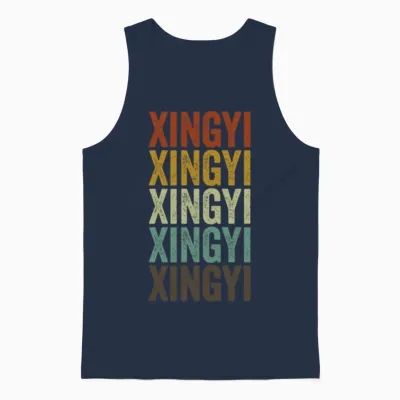Xingyi China Retro Vintage Unisex Tank Top - Navy