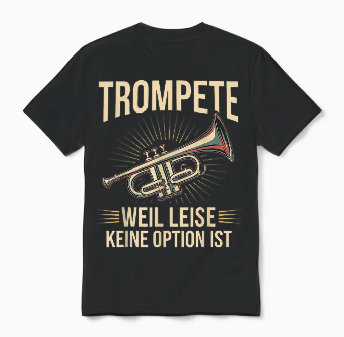 Trumpet Weil Leise Keine Option Ist Trumpeter Gift Idea T-Shirt, Black Unisex T-Shirt in Black