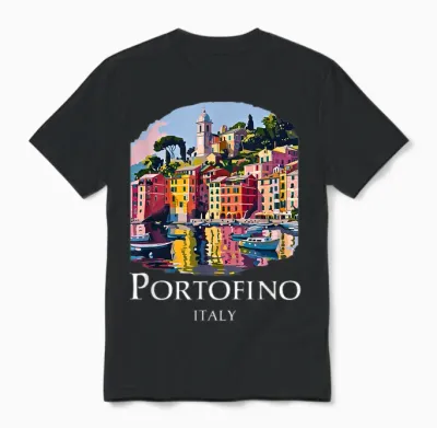 Italien Portofino Souvenir / Portofino Unisex T-Shirt - Black