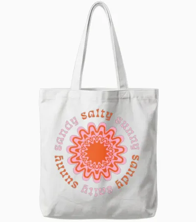 Sandy Salty Sunny Tote Bags - White