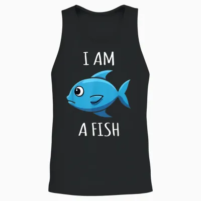 Fish Costume Sea Animal Blue Fish Carnival Fancy Dress T-Shirt, Black, S Unisex Tank Top - Black