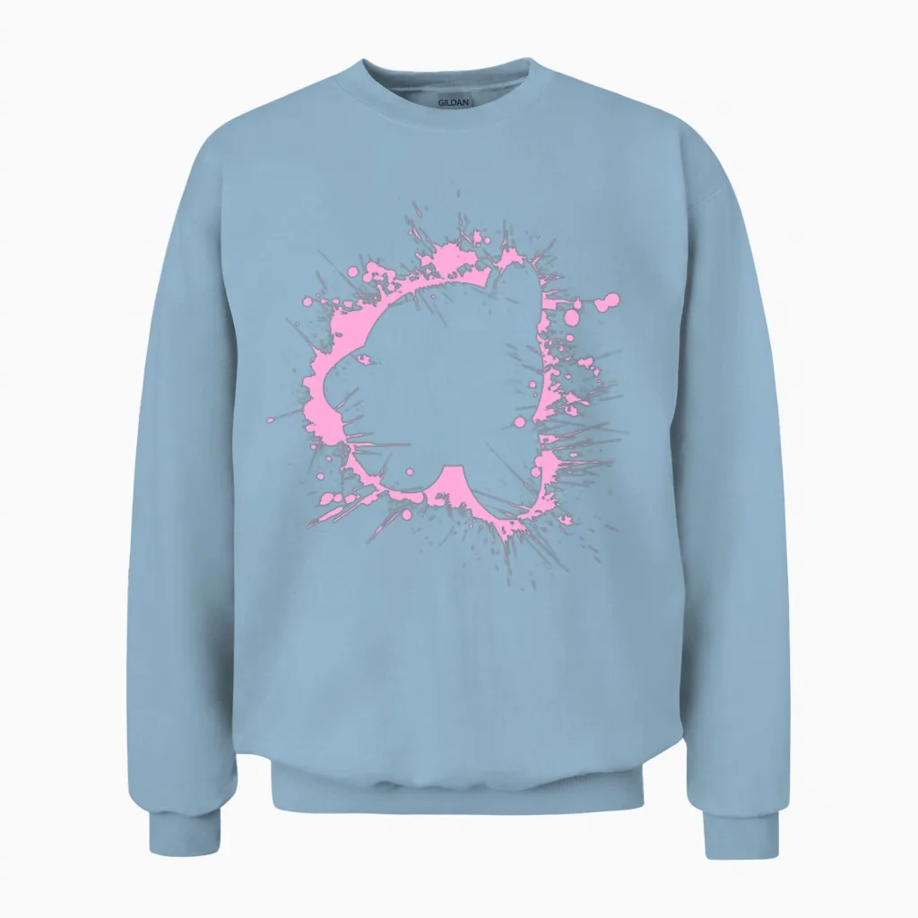 Kirby Splash Unisex Sweatshirt in Light Blue