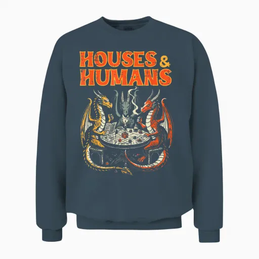 Gaming Houses Humans Funny Rpg Parody Gamer Men Boys Unisex Sweatshirt - Dark Heather