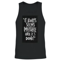 Impossible Can Be Done - Motivational Unisex Tank Top - Black – 2