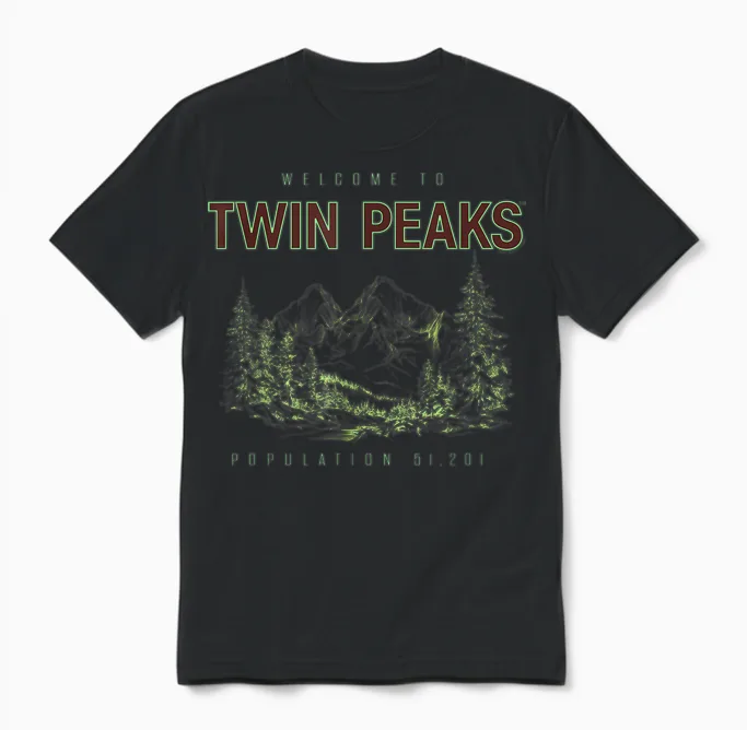Twin Peaks Souvenir Welcome to Twin Peaks Tv Show Unisex T-Shirt in Black