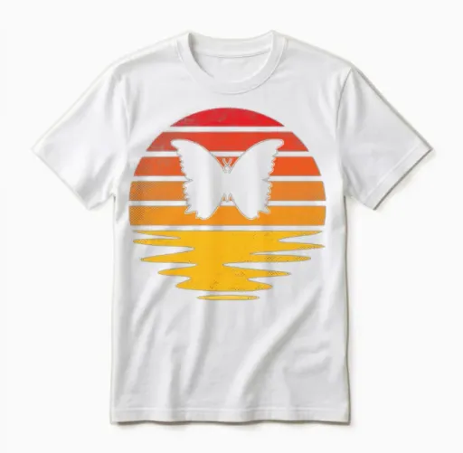 Butterfly Retro Unisex T-Shirt - White