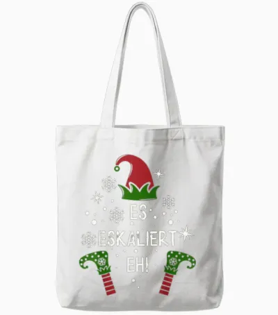 Es Eskaliert Eh! Elfen Familien Partnerlook Weihnachten Tote Bags - White
