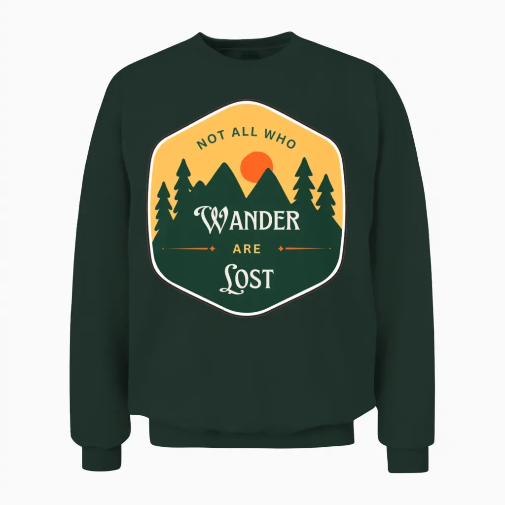Retro Motivational Travel Adventure Unisex Sweatshirt - Forest