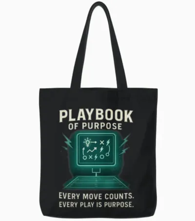 Playbook of Purpose (gridiron Strategy Edition) Tote Bags - Black