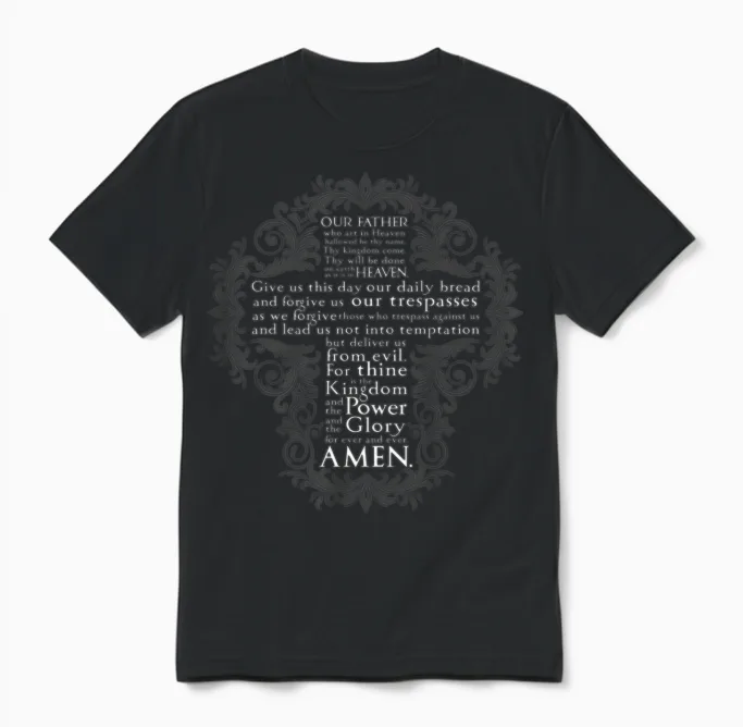 The Lord's Prayer - Christian Unisex T-Shirt in Black