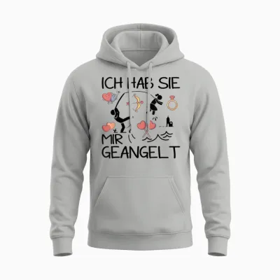 Verlobung Verkünden Ich Hab Sie Mir Geangelt Jga Frauen Unisex Hoodie - Ash