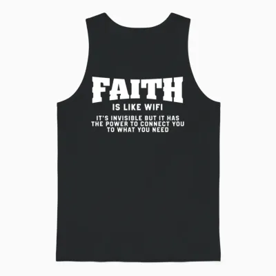 Faith Is Like Wifi - Funny Christian Pastoral Unisex Tank Top - Black