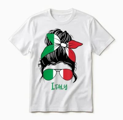 Italian Flag Italian Girl Woman Italy Girl Unisex T-Shirt - White