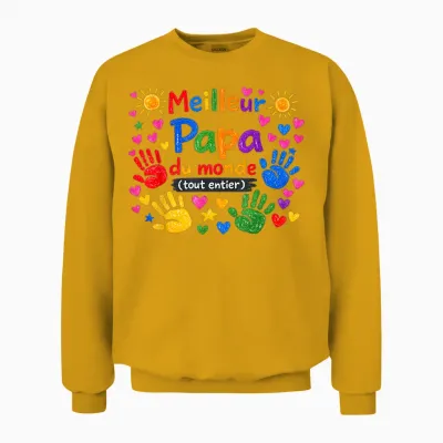 Gift Best Dad in the World Original Father's Day Christmas Unisex Sweatshirt - Gold