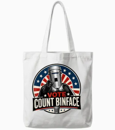 Vote Count Binface Tote Bags - White