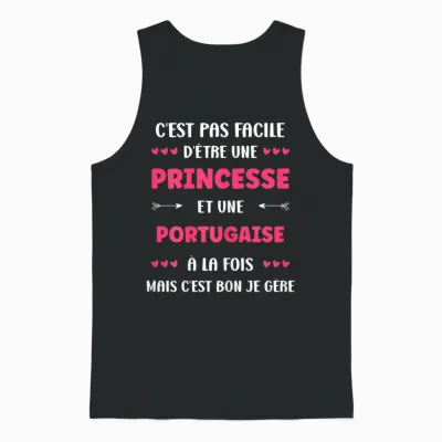 Origin Super Portuguese Humor Girl Princess Portuguese T-Shirt, Black, Female X-Small Unisex Tank Top - Black