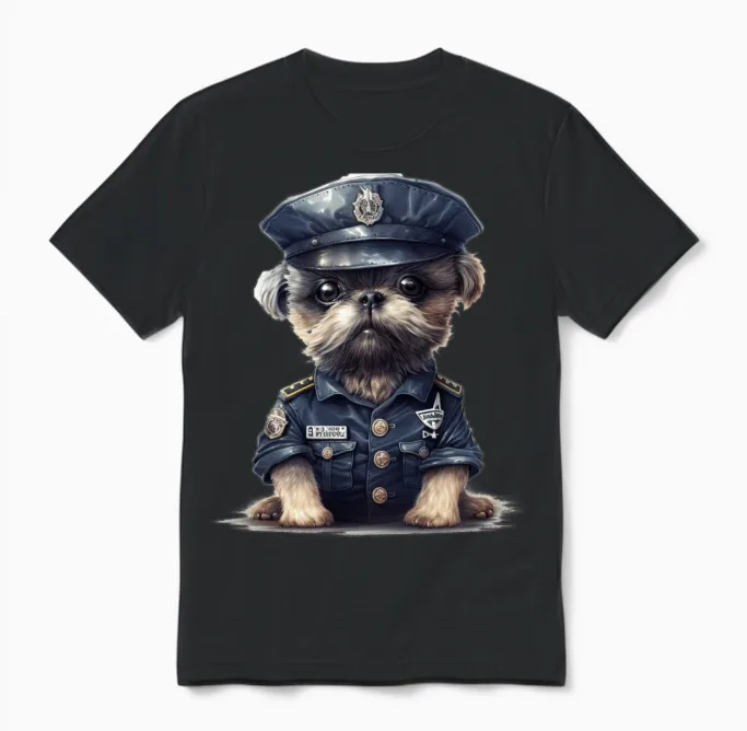 Police Dog Puppy in Police Dog Uniform