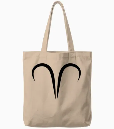 Aries Zodiac Astrology Tote Bags - Natural