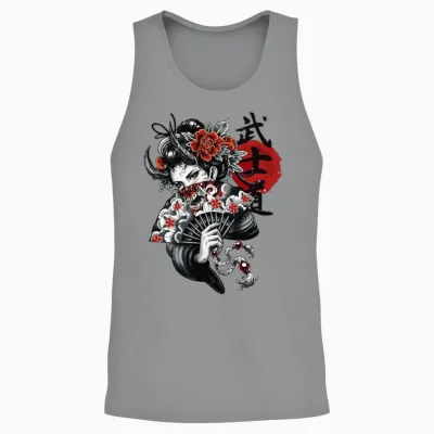 Japanese Geisha Girl Unisex Tank Top - Sport Grey