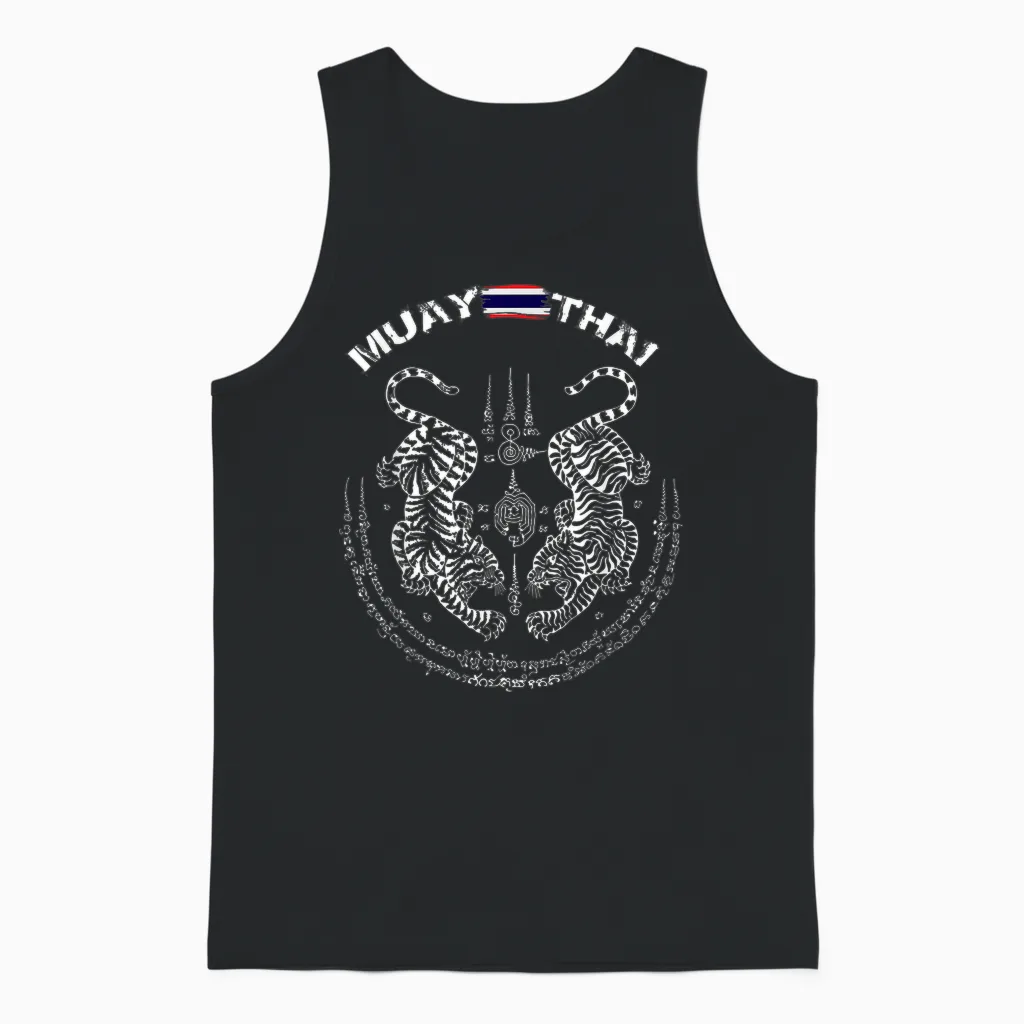 Muay Thai Kickboxing Thailand T-Shirt T-Shirt, Black, S Unisex Tank Top in Black