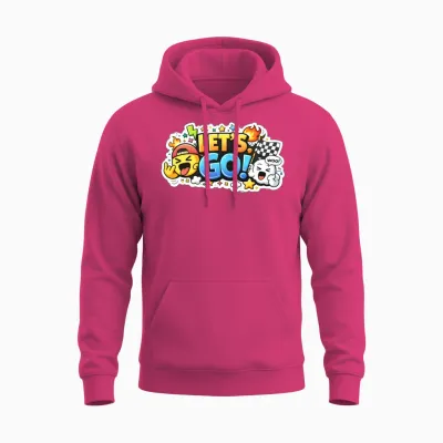 Lets Go Unisex Hoodie - Heliconia