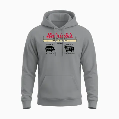 The Sopranos Satriale's Classic Meat Market Graphic Apparel Unisex Hoodie - Sport Grey