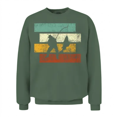 Fishing Retro Unisex Sweatshirt - Military Green