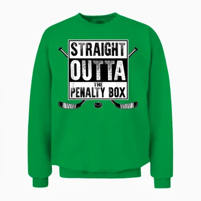 Ice Hockey Player Gift Straight Outta the Penalty Box Unisex Sweatshirt - Irish Green