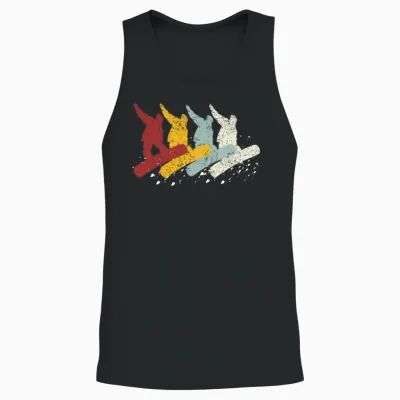 Vintage Snowboarding Retro Snowboard Unisex Tank Top - Black