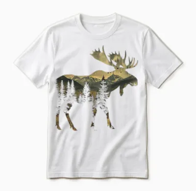 Elch Berge Wandern Camping Alaska Naturliebhaber Unisex T-Shirt - White