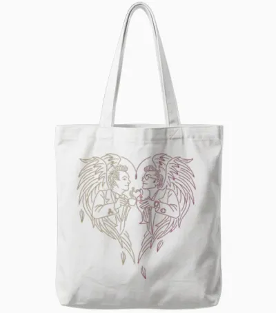 Good Omens - Ein Toast Auf Die Welt (gold Und Rot) Tote Bags - White