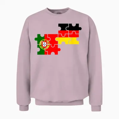 Portugal Deutschland Flagge Deutsch Portugiese Unisex Sweatshirt - Light Pink