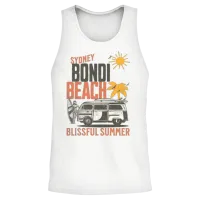 Sydney Bondi Beach Surfer — Summer & Unisex Tank Top - White – 2