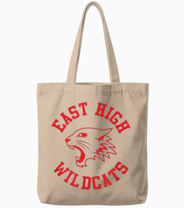 East High Wildcats Tote Bags in Natural