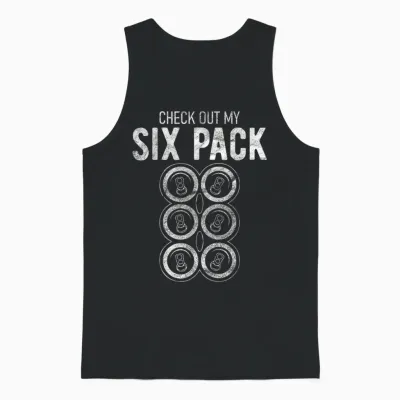 Check Out My Six Pack Funny Beer, Funny Drinking Unisex Tank Top - Black